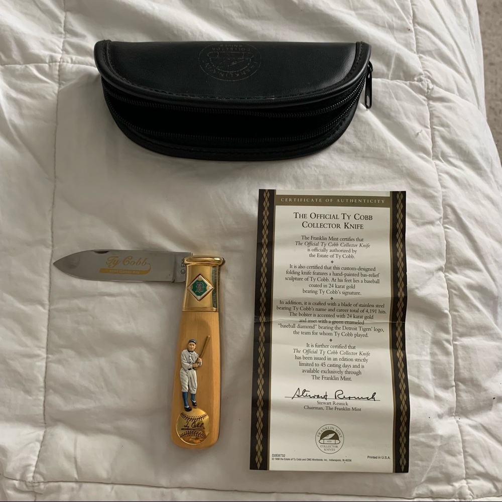 NEW Franklin Mint Ty Cobb Collector Knife 1996